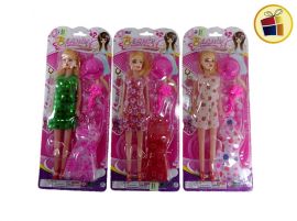 NEW MUÑECA FLACA  CON VESTIDO Y SOMBRERO EN BLISTER 27CM APROX ATHAND (041850/8808C-52)