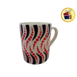 "P.R.C1.C2" JARRO MUG  CERAMICA ONDAS BICOLOR 10CM FLUSS (BLC252/965519)