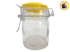 FRASCO ESPECIERO REDONDO DE VIDRIO 9.5CM TAPA A PRESION (000347)