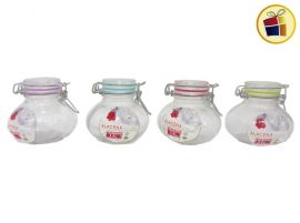 FRASCO DE VIDRIO TAPA PRESION 7.5X8CM HERMETICO (957169/12-0084-B)