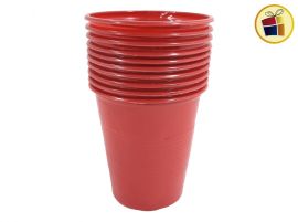 (P.R.G.C1.C2.F.B.RCIA)VASO GASEOSA ROJO 180 CC X10 (3875/43875) PLASTICO SAN ANDRES