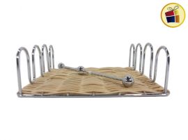 SERVILLETERO DE ACERO/MIMBRE 18X6 (021674/CK2167)