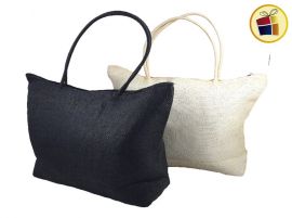 BOLSO PLAYERO DE RAFIA LISO CON BOLSILLO INTERNO TRESHER (815379)