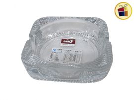 CENICERO DE VIDRIO CUADRADO TALLADO 9,5CM POKA (NS293076/312363/L720-17A-6)