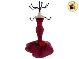 (OFERTA FINAL) PORTA BIJOU CHICO VESTIDO ENCAJE CON FLOR CH (611717)