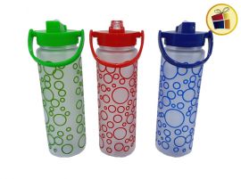 BOTELLA DEPORTIVA PLASTICA CON REFRIGERANTE ESTAMPADA COLOR SURTIDO 24CM POKA (NS258638/586385)