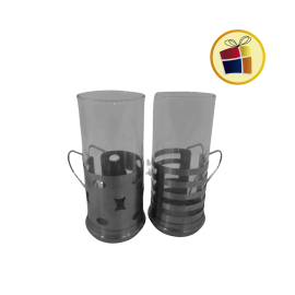 JARRO CAPUCCINO DE VIDRIO Y ACERO 14X6CM (JR260CB/002601)