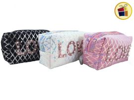 PORTA COSMETICO CON PERLAS Y LENTEJUELA (45665/49-134-4)