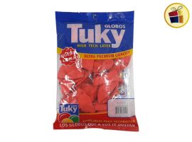 (P.VA.)GLOBO TUKY ROJO 12" X25UND (010361/80044/40042) DERPOL TUKY