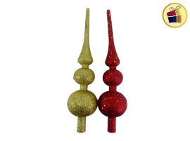 PUNTAL 30CM BRILLOSO CON GEMA  2 GLOBOS "CH" (198694/161-15-1/50014)