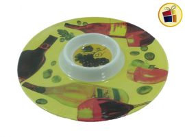 BANDEJA MELAMINA REDONDA CON COPETINERO 30CM (837572/DD3757)