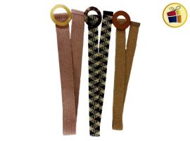 CINTO DAMA YUTE ELASTIZADO FINO HEBILLA MADERA Y ACRILICA TRESHER (545935)