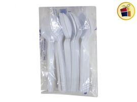 (P.G.R.)CUCHARA  BLANCA X25 COTILLON (59966) KOVAL PLAST