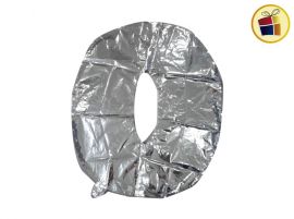 (P.R.)GLOBO NUMERO 80CM 32" METALIZADO PLATA (21351) CADENACI