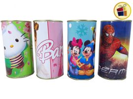 ALCANCIA DE LATA MINI CHICA PERSONAJES 7X13.5CM DEL GUERCIO(087513)