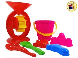 SET PLAYA MOLINO+BALDE+3 MOLDES+2 PALAS EN RED IDEAS (32Y/530324)