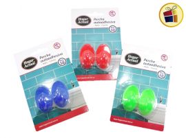 PERCHERO AUTOADHESIVO X2 PLASTICO COLOR HOGAR ACTUAL (142148-B/421481)