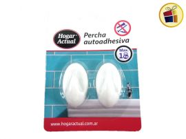 PERCHERO AUTOADHESIVO X2 EN BLISTER HOGAR ACTUAL (142150/421504)