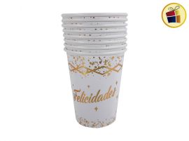 VASO X8 STAMPA BLANCO FELICIDADES  (SFB163/02936) OTERO