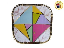 PLATO X8 STAMPA MARMOLADO MULTICOLOR (SMM501/02998) OTERO