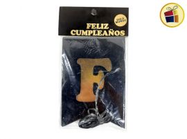(P.ST.C1.C2.F.B.RCIA.VA.)BANDERIN FELIZ CUMPLE PICO NEGRO X1 (03348-7/03926) GOLD MUNDO 