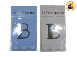 (P.ST.C1.C2.F.B.RCIA.VA.)BANDERIN BABY SHOWER ROSA/CELESTE PASTEL (04794/3348-33/32)GOLD MUNDO