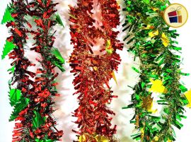 BOA NAVIDEÑA BICOLOR CON ARBOLITOS 9CM X 2MT ATHAND (MD00001637/016377/016372