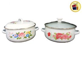 "P.R" CACEROLA ENLOZADA 20CM TAPA VIDRIO O ENLOZADA LABANIM (410140/113-08077)