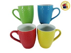 "P.C1.C2"JARRO MUG CONICO RELIEVE COLORES 10CM FLUSS (BLC266/180229)