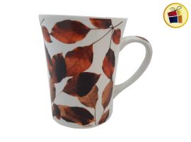 "P.R" JARRO MUG CONICO CERAMICA HOJITAS OTOÑO 10CM FLUSS (BLC252/415250)