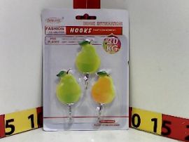 PERCHERO FRUTAS AUTOADHESIVO X3 BLISTER  ALEX (1667/2121/04A/421797)