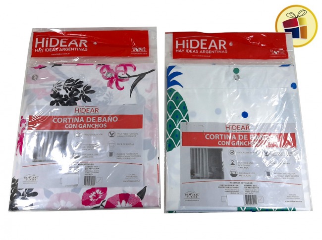 CORTINA DE BAÑO ESTAMPADA C/ GANCHOS GLOBAL HOME (986916/5/015/852449)