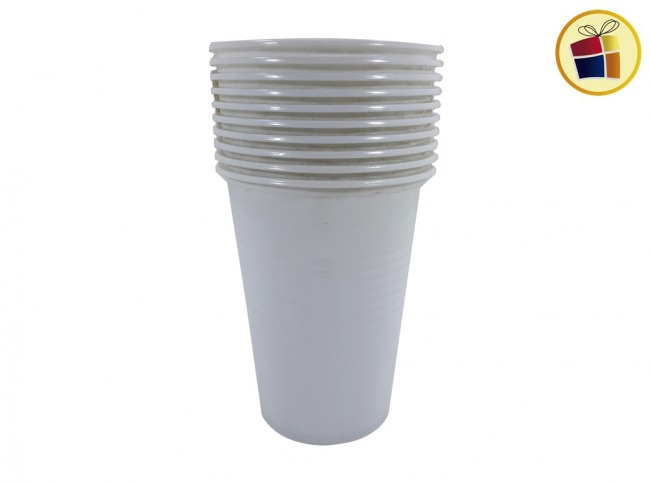 (P.C1.C2.)VASO GASEOSA 330 BLANCO X10 (574619)  KRISSAN