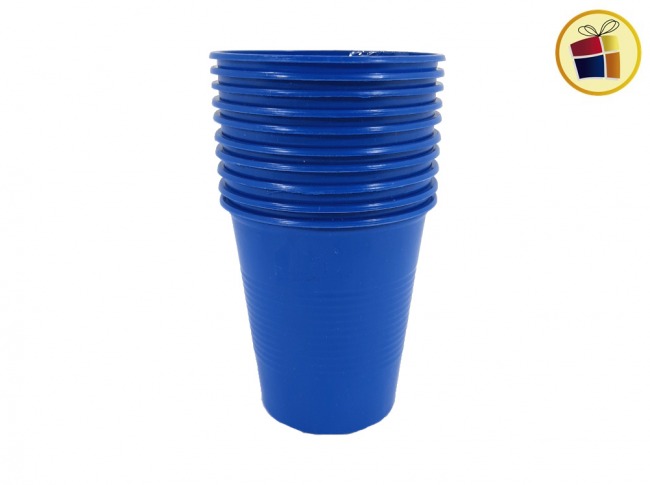 (P.R.G.C1.C2.F.B.RCIA)VASO GASEOSA AZUL 180 CC X10 (3701/13701) PLASTICO SAN ANDRES 
