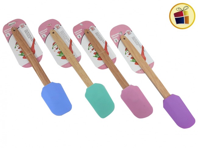 ESPATULA SILICONA MANGO MADERA 29CM(57950/25795) BENABI