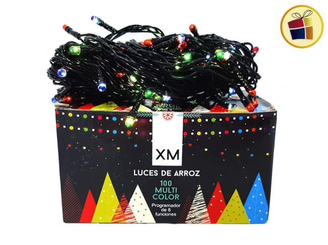 LUZ NAVIDEÑA ARROZ X100 MULTICOLOR XM CABLE REFORZADO FLUSS (B-113/000010/250053)
