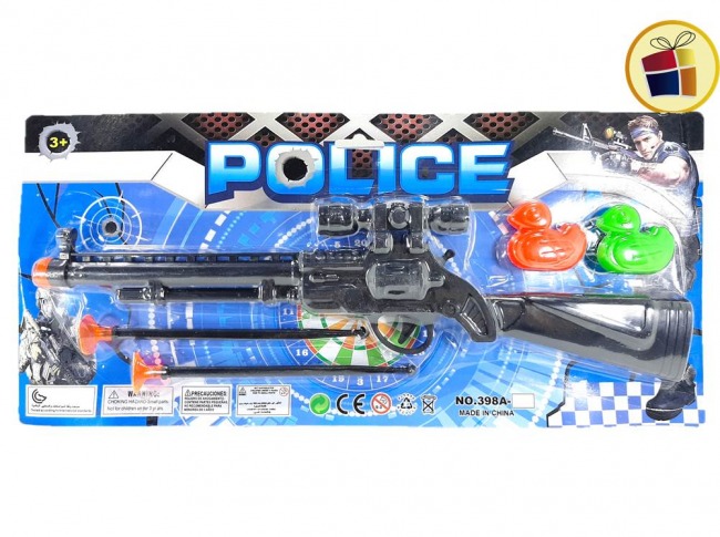 N22 RIFLE  POLICIA LANZA DARDOS + 2 PATITOS BLISTER FLUSS (50763/398A-30/100516)