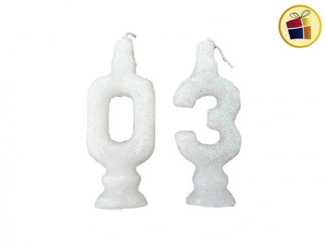 VELA NUMERO MEDIANA C/BRILLO Y LISA (0509/70509) COTILLON FANTASIA 