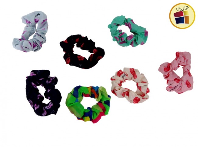 SCUNCI DE TELA ESTAMPA MULTICOLOR/BESOS (CV)  (68116)