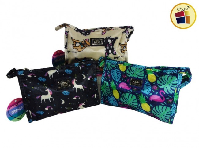 PORTA COSMETICO RECTANGULAR ESTAMPADO TRENDY (81835/8183)