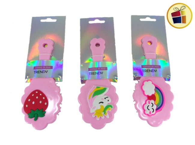 CEPILLO PARA CABELLO INFANTIL FORMA FLOR TRENDY (117558/11755)