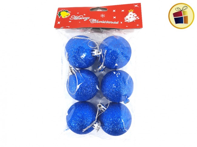"P.C1.C2"GLOBO N° 5 X6 AZUL CON BRILLO NAVIDEÑO FLUSS (BX-0028/700282)