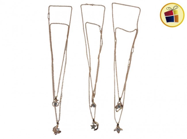 (OFERTA FINAL)CADENA FANTASIA DOBLE DOS DIJES SURTIDOS CH (17030/17016)