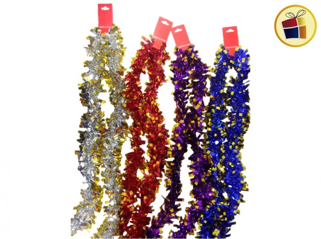 BOA NAVIDEÑA CUADRADA METALIZADA BICOLOR 6CMX2MT  FLUSS (033-18-1/000013)