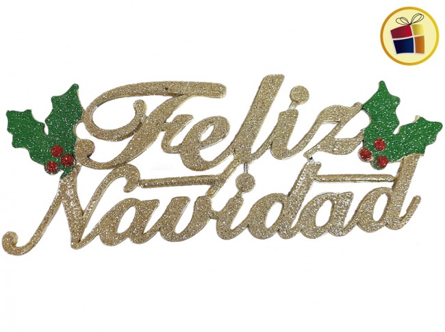 CARTEL PARA PUERTA FELIZ NAVIDAD 40 CM FLUSS (082-18-6/000064)