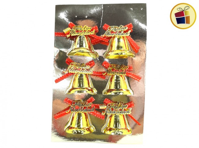 ADORNO CAMPANAS NAVIDEÑAS  X6 FLUSS (57690/185-18-3/000037)