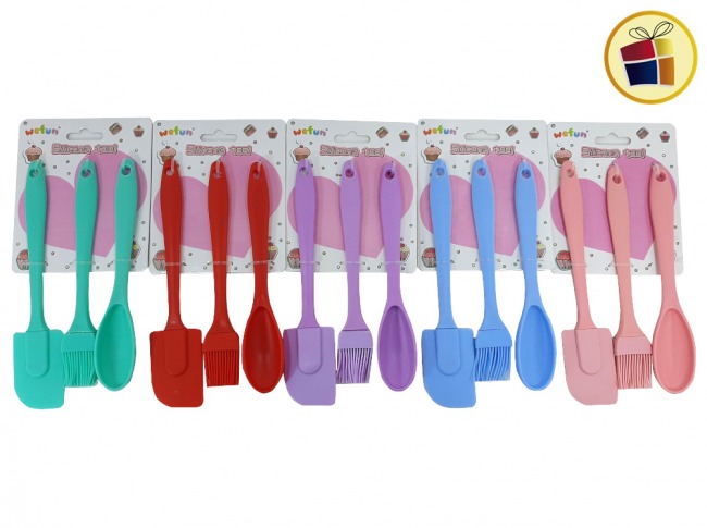 SET DE REPOSTERIA SILICONA X3 ESPATULA+PINCEL+CUCHARA (NS049101Z/491012) SHIPY