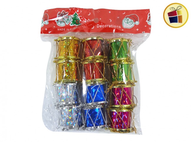 ADORNO NAVIDEÑO TAMBORCITO X12 METALIZADO 2CM FLUSS (216988/115288161-15-28/)