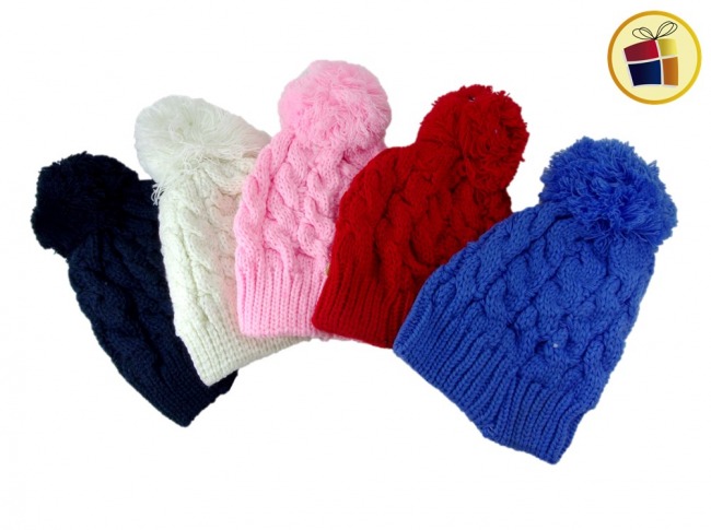 (30%)GORRO DE LANA PARA NENA CROCHET CON POMPOM (000068/209-19-6)
