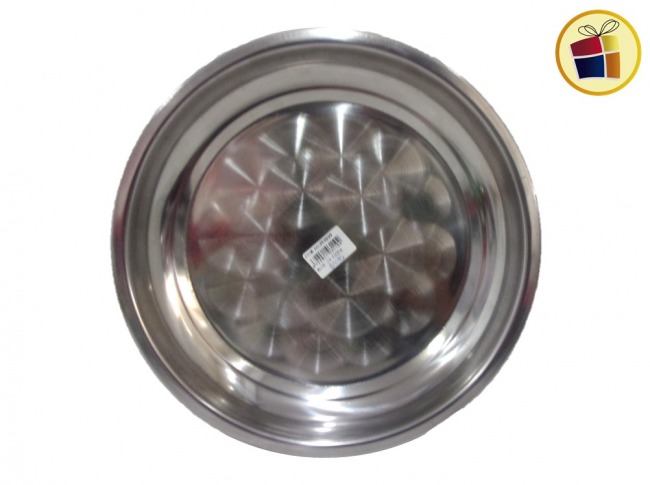 BANDEJA DE ACERO INOXIDABLE REDONDA 25CM (031102/PP0229)